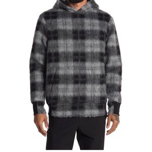 TWENTY plaid print knit pullover hoodie